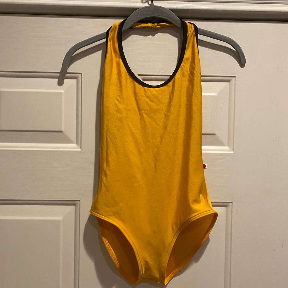 Custom Yumiko. Fully lined. High leg. Orangey/yellow. Like new. Custom.